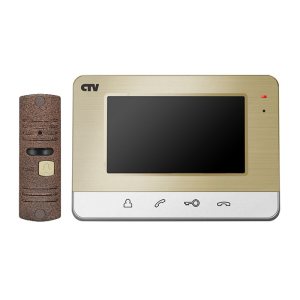 Комплект видеодомофона CTV-DP401 CH шампань