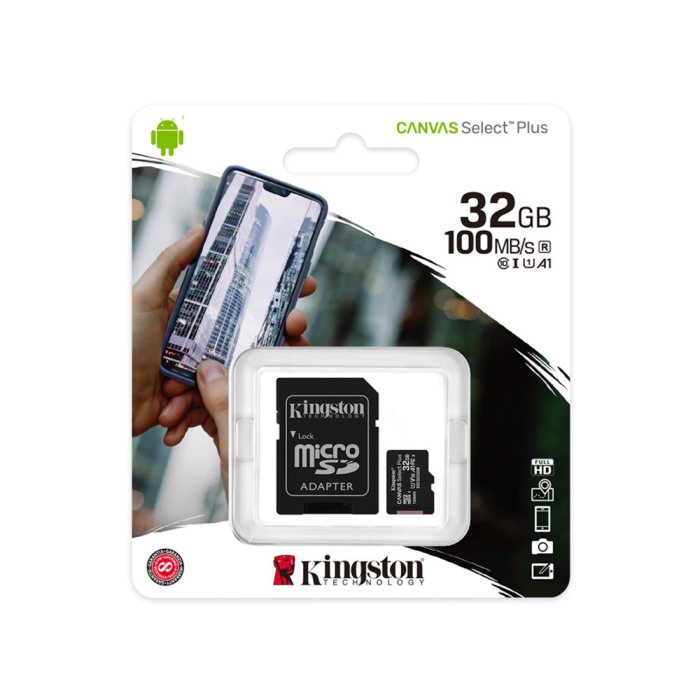 Карта памяти MicroSD 32Gb Class 10 UHS-I Kingston SDCS2/32GBSP
